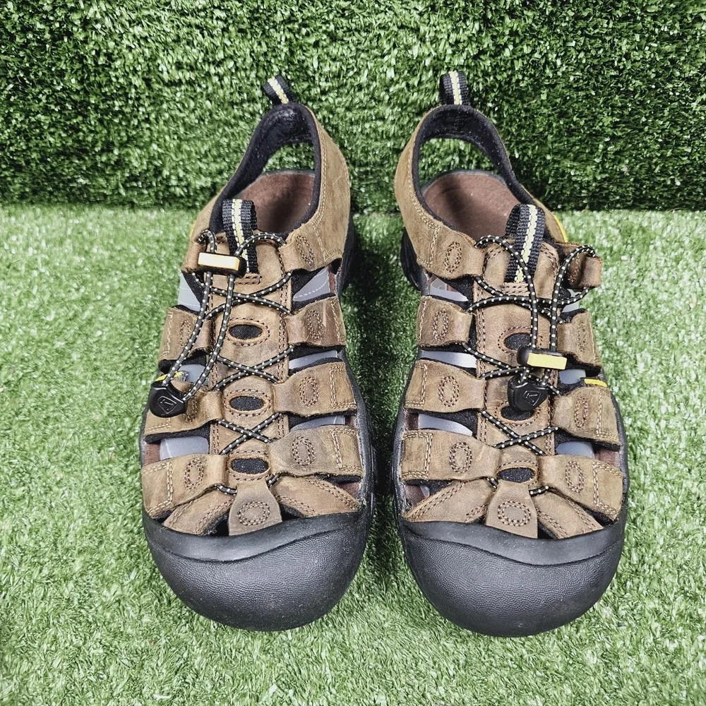 KEEN Newport H2 Brown Leather Athletic Trail Hiking Outdoor Sandals Mens Size 9